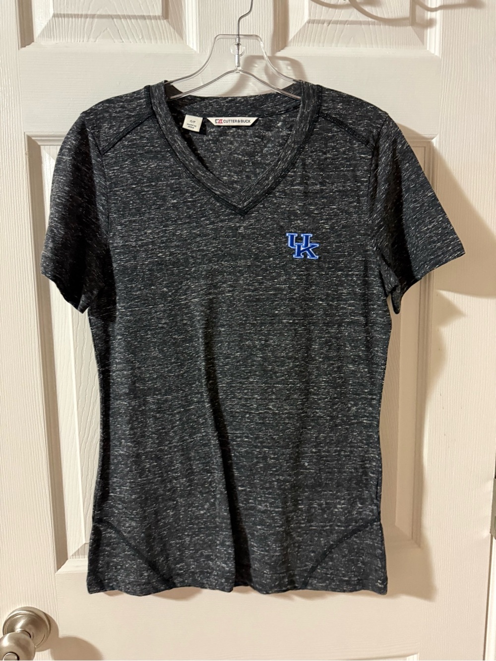 Cutter & Buck Heathered Charcoal V-Neck Tee